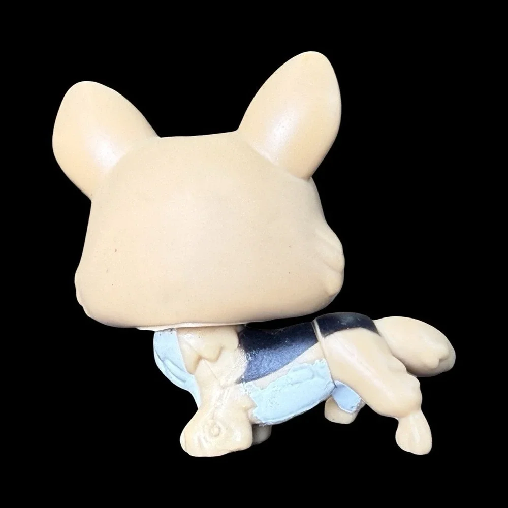 Littlest Pet Shop #724 Tan Black White Corgi Teal Diamond Eyes LPS